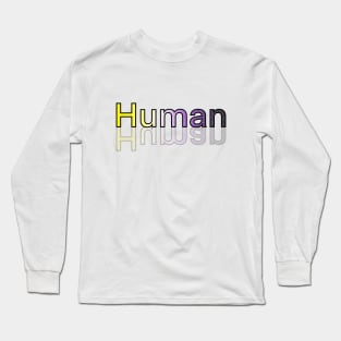 Human (Nonbinary pride version) Long Sleeve T-Shirt